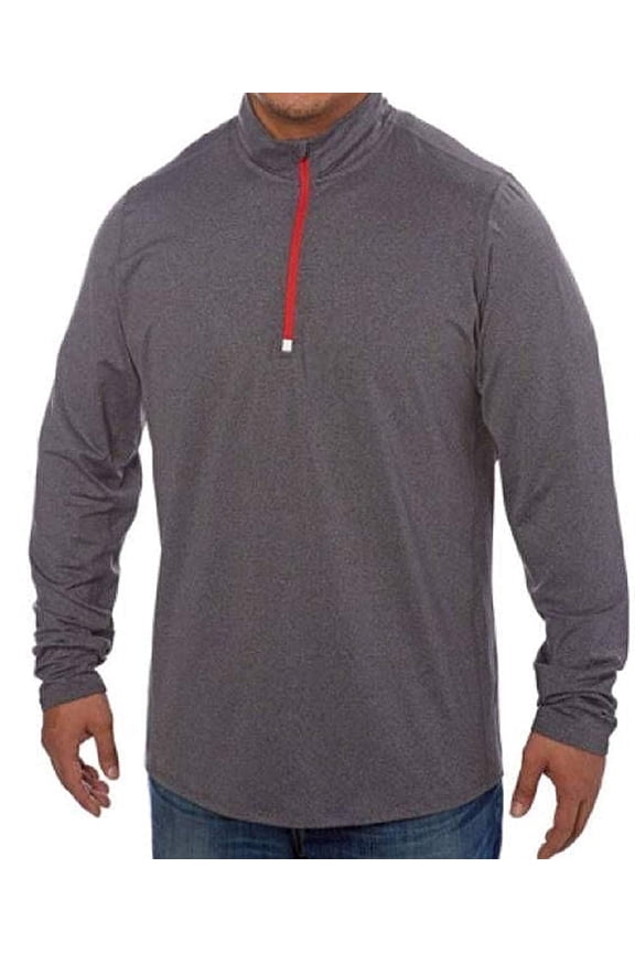 designer Mens Active Quarter Zip Pullover Jacket,Dark Charcoal,XXL