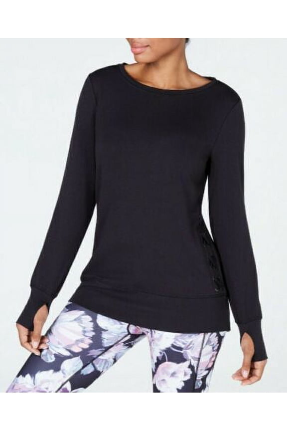 allbrand365 designer Womens Activewear Lace Up Side Top Size-XX-Large Color-Noir