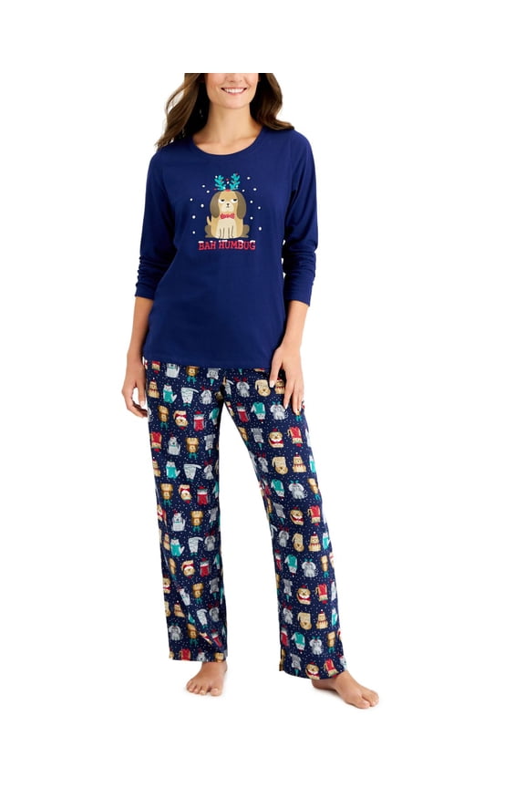 designer Womens Bah Humbug Novelty Printed Pajama Top Only,1-Piece, Medium, Bah Humbug