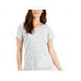 thumbnail image 1 of allbrand365 designer Womens Sleepwear Cotton Pointelle Capri Pajama Top Only,1-Piece, XS, Grey Roses, 1 of 1