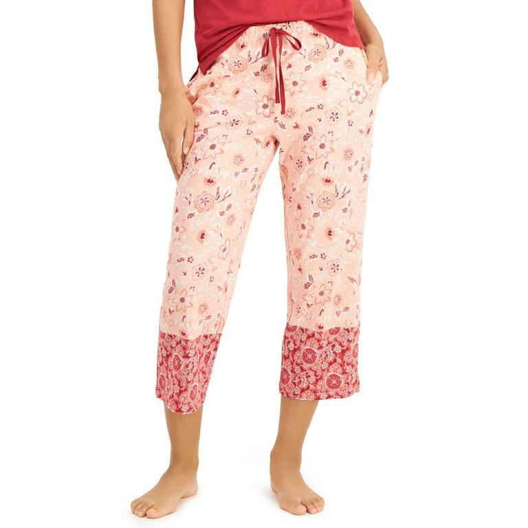 allbrand365 designer brand Cotton Capri Pajama Pants Womens 