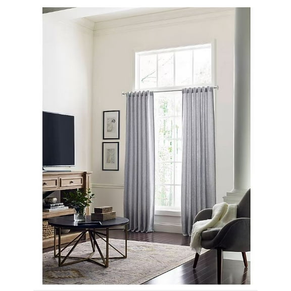 allen + roth 84-in Gray Block Room Darkening Interlined Back Tab Single Curtain Panel