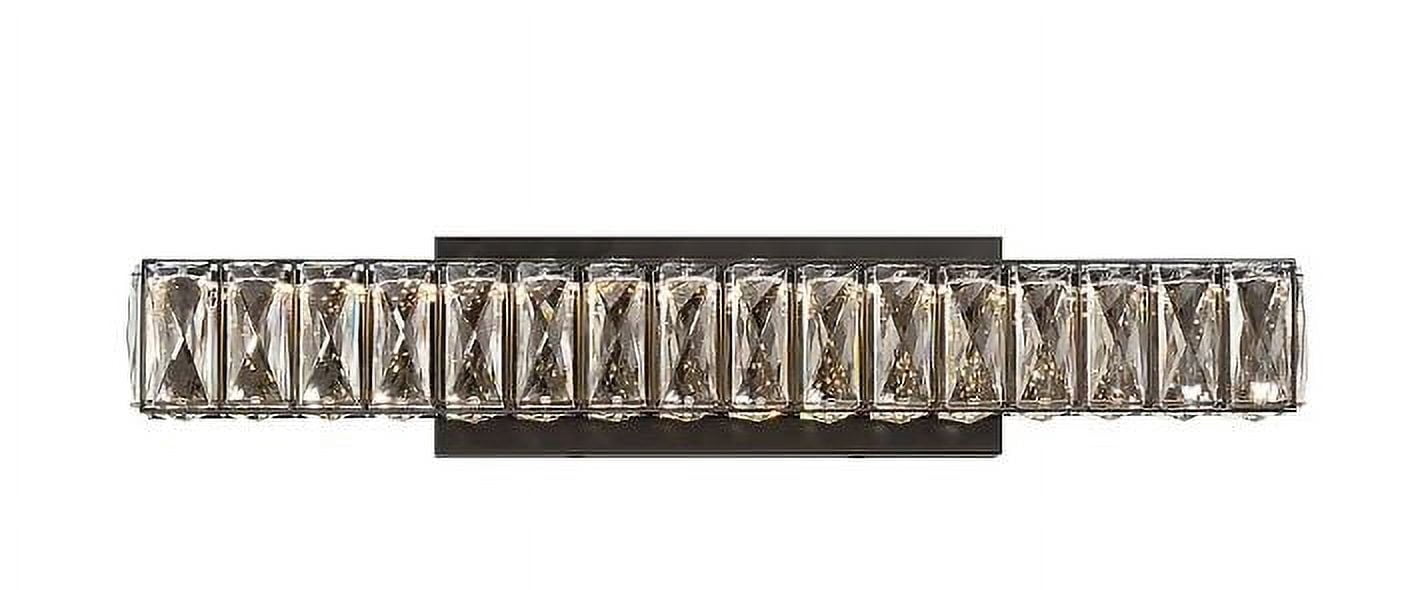 Incomplete allen + roth Aurelis 24-in LED Matte Black Vanity Light with Clear Faceted Crystal