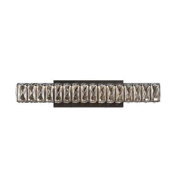 allen + roth Aurelis 24.3-Inches Matte Black Glam Vanity light bar