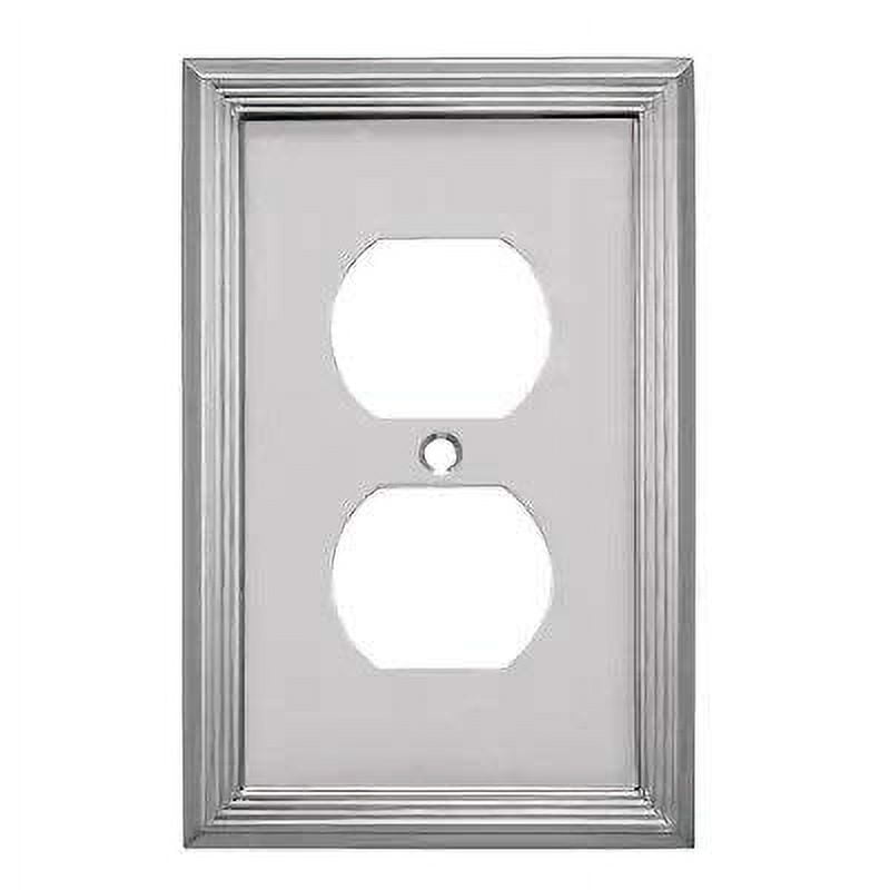 Amerelle Brushed Nickel 1-Gang Metal Duplex Wall Plate