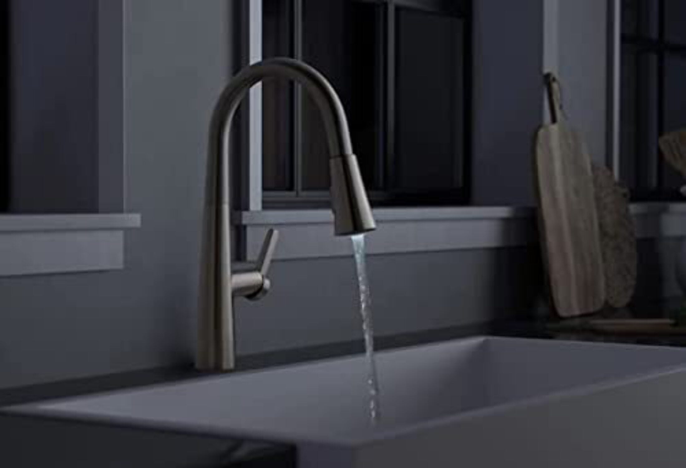 allen + roth Bryton Stainless Steel Single Handle Pull-down Kitchen Faucet