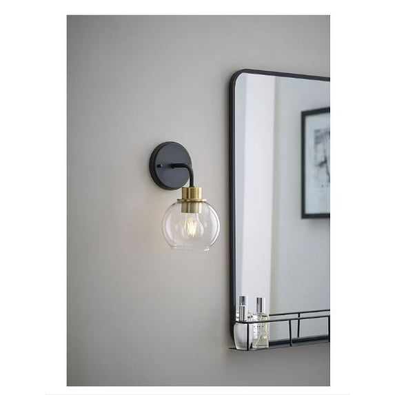 allen + roth Torrington 5.75-Inches Matte Black Transitional Vanity light