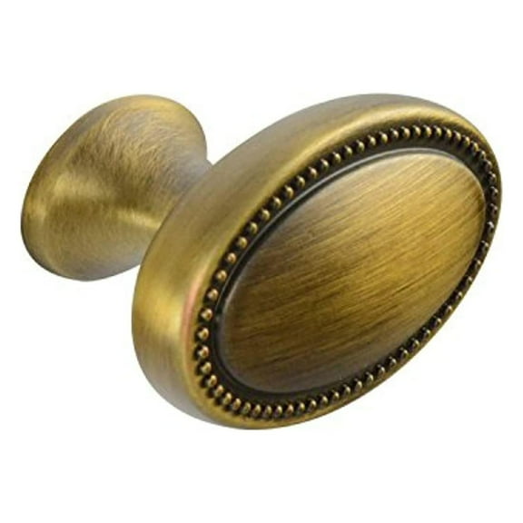 allen + roth #d2577-38abll - 1-1/2 in. (38mm) oval cabinet knob, aged brass