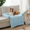 thumbnail image 1 of allisandro Calming Furniture Protector Dog Bed with Soft Neck Bolster, Waterproof Faux Fur Couch Cover with Removable Cover, 32 x 30 x 5 Inches, Blue, 1 of 5
