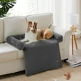thumbnail image 1 of allisandro Calming Furniture Protector Dog Bed with Soft Neck Bolster, Waterproof Faux Fur Couch Cover with Removable Cover, 35 x 33 x 5 Inches, Gray, 1 of 5