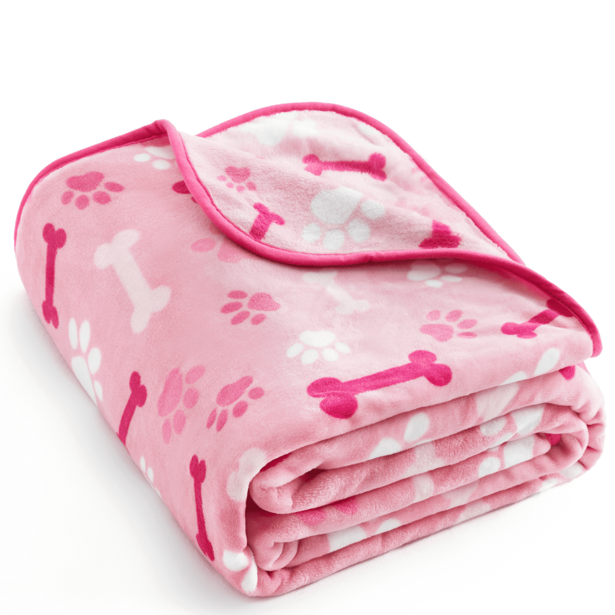 Pink Reversible Fleece Pet Blanket 32" x 24"