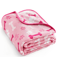 thumbnail image 1 of allisandro Luxurious Dog Blanket, 350 GSM Super Fuzzy Microplush Fleece Pet Blankets for Small Medium Large Dogs and Cats, Pink, 32 x 24 Inches, 1 of 6