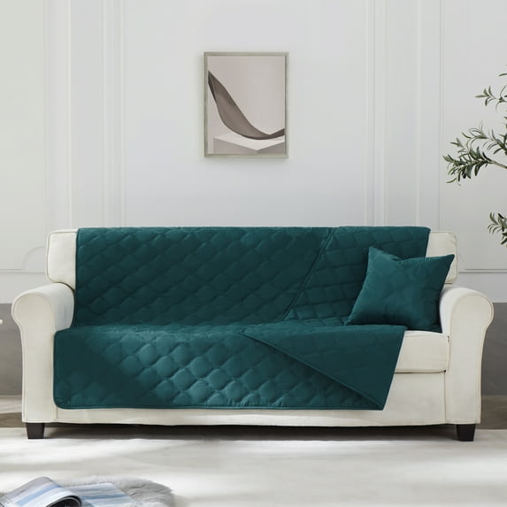 allisandro Waterproof and Reversible Furniture Protector Couch Cover Couch Protector for Dogs, Dark Green, 82 x 51 Inches