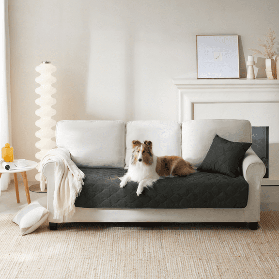 allisandro Waterproof and Reversible Furniture Protector Couch Cover Couch Protector for Dogs, Gray, 24 x 16 Inches