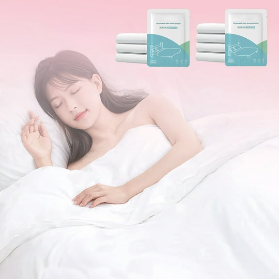 allowith Disposable Bed Sheets, Quilt Cover and Pillow Case Set for Hotel and Travel Portable Disposable Sheet Ready to Use Disposable Bedding Set