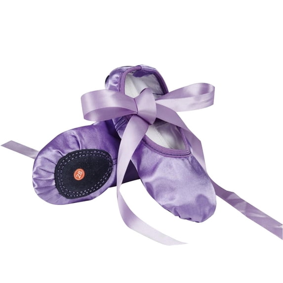 allshope Girls Ballet Shoes, Little Kids Gymnastics Flats with Ribbon, Split Suede Sole Dance Shoes
