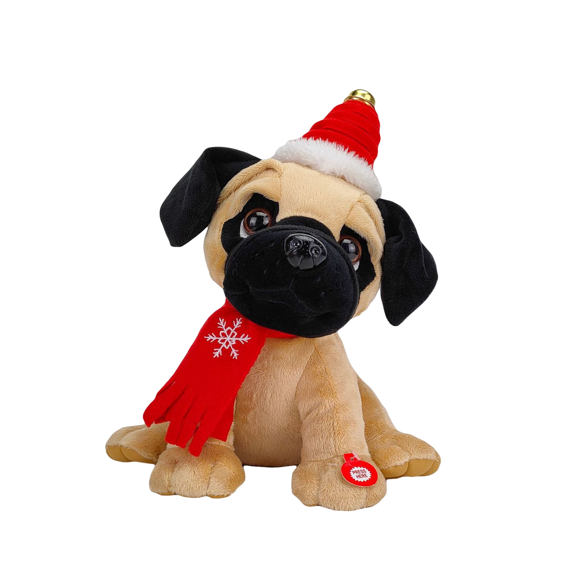 allshope Musical Christmas Cat Dog Stuffed Animal Soft Plush Toy Singing  Dancing Talking Record Mimicking Dolls Decoration Christmas Gift