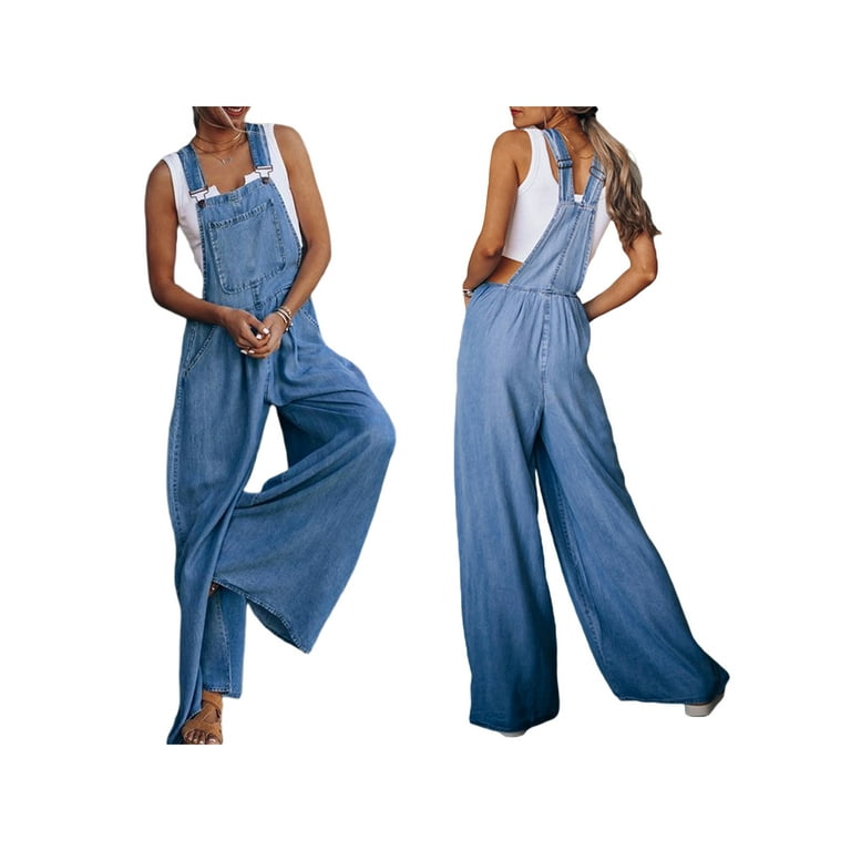 allshope Summer Shoulder with Women Loose Jeans Adjustable Pants with Spring Version Strap, Strap Pocket