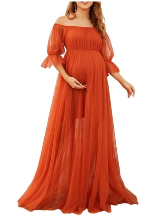 TMOYZQ Women's Plus Size Maternity Mermaid Chiffon Gown Sexy