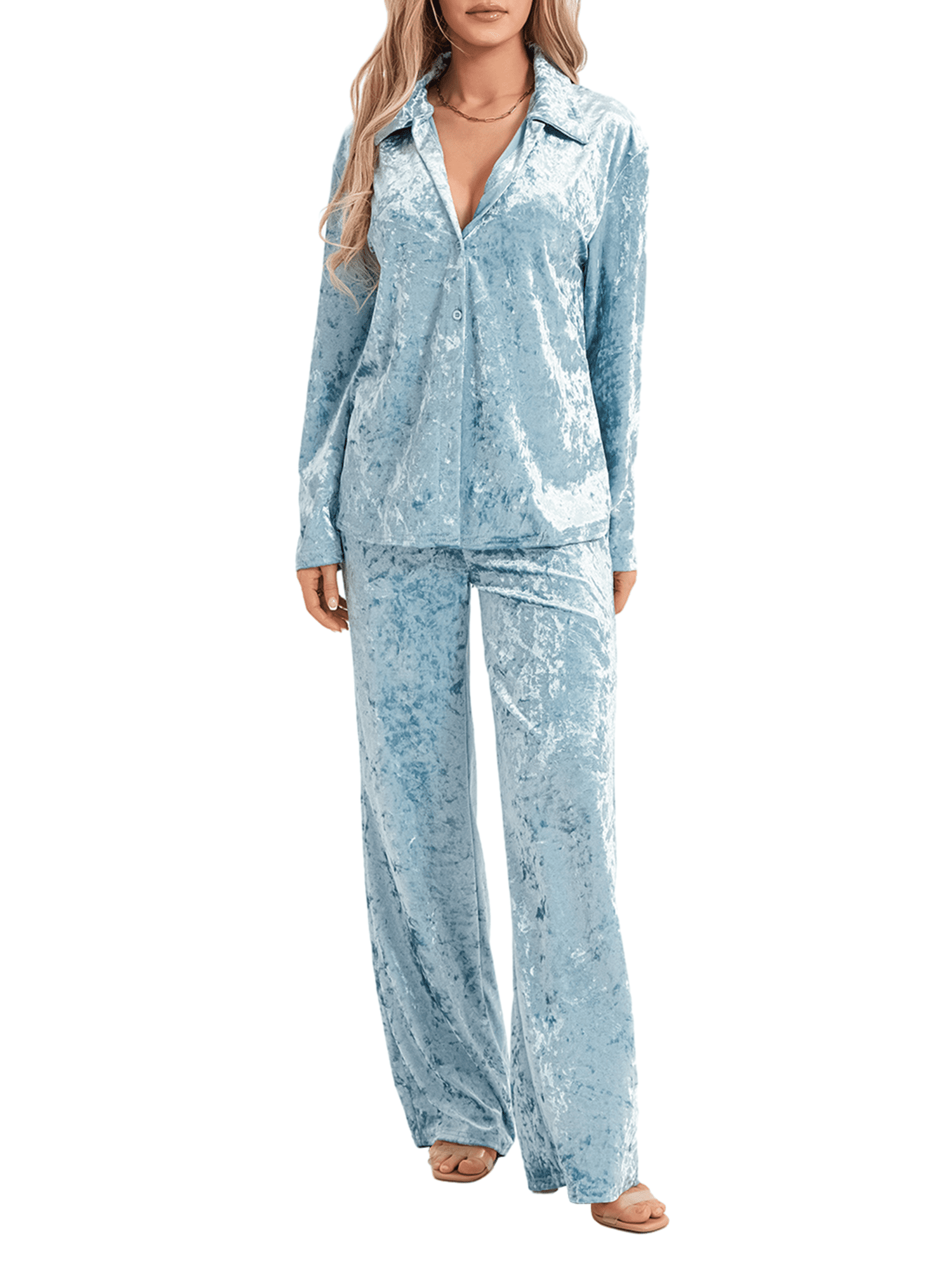 Women's Tie Dye Pajama Set – 2-Piece Long Sleeve Pullover & Jogger Pants, Lounge Sleepwear - View #4