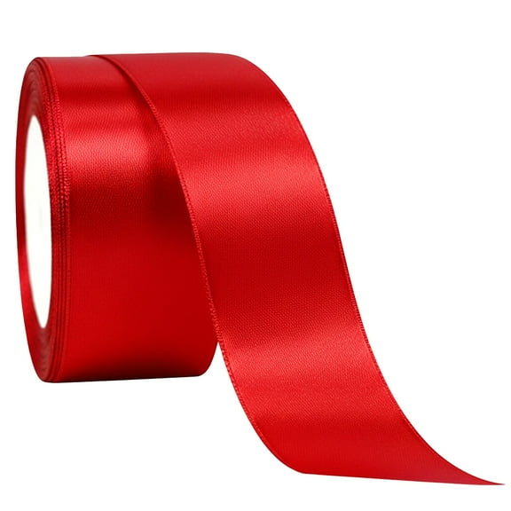 allydrew 1.5 Inch x 25 Yards Satin Ribbon for Gift Wrapping, Weddings, Floral Bouquets, Bow Making, Party Decorations, DIY Crafts, Red