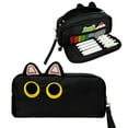 thumbnail image 1 of allydrew 3D Cat Design Pencil Case, Large Capacity 2 Compartment Pencil Pouch for Stationery Tools, Midnight Cat, 1 of 5