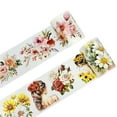 thumbnail image 1 of Wrapables Aesthetic Floral Fashion PET Washi Tapes for Scrapbooking, Stationery, Journaling, Diary, Card Making (Set of 2), Yellow and Coral, 1 of 4