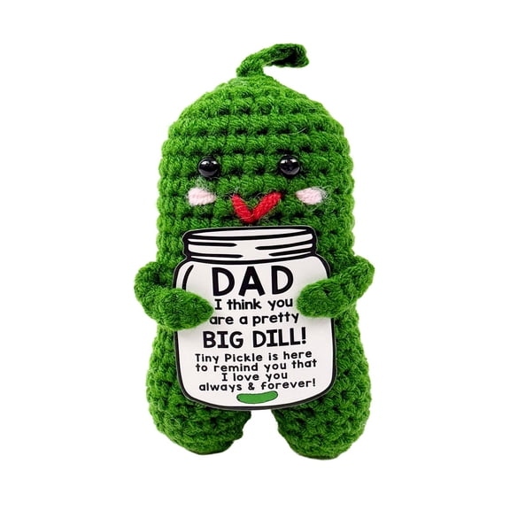 allydrew Emotional Support and Inspirational Gift, Crochet Doll with Positive Words Card, For Valentines Day, Appreciation, Inspiration, Pickle Dad
