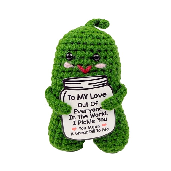 allydrew Emotional Support and Inspirational Gift, Crochet Doll with Positive Words Card, For Valentines Day, Appreciation, Inspiration, Pickle Love