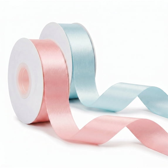 allydrew Gift Wrapping, Wedding Decor, Floral Bouquets, DIY Crafts Satin Ribbon 1 Inch x 50 Yards (Set of 2), Pastel