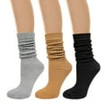 thumbnail image 1 of allydrew Knee High Slouchy Scrunch Socks for Women (Set of 3), Black Khaki Gray, 1 of 6