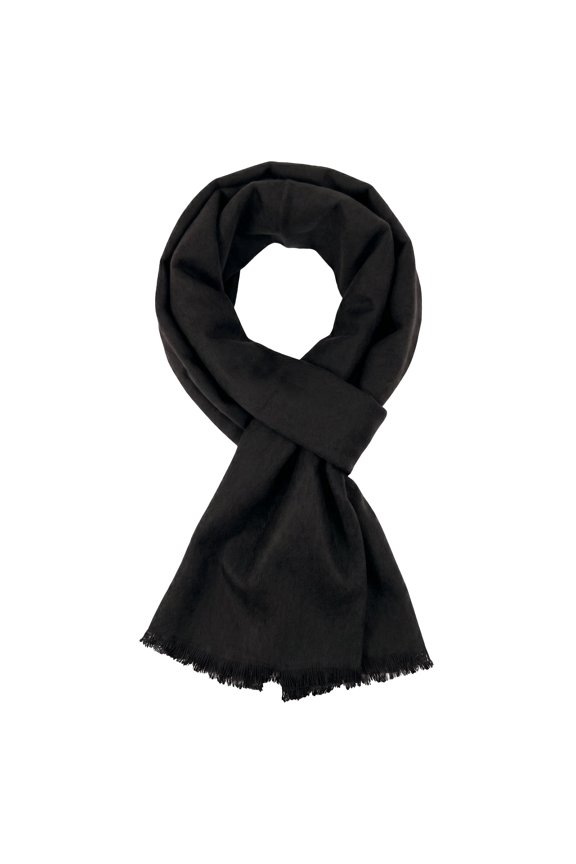 Mens Soft Winter Warm Wool Blend Long Scarf, Black