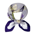 thumbnail image 1 of Wrapables Satin Neckerchief Square Scarf 26.5 x 26.5 Inches, Lavender Irises, 1 of 5