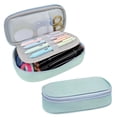 thumbnail image 1 of allydrew Simple Large Capacity Double Compartment Pencil Case, Pencil Pouch for Stationery Tools, Blue, 1 of 5