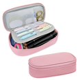 thumbnail image 1 of allydrew Simple Large Capacity Double Compartment Pencil Case, Pencil Pouch for Stationery Tools, Pink, 1 of 5