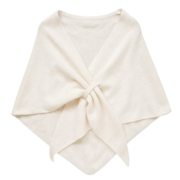 allydrew Thick Wool Blend Triangle Winter Scarf Shawl for Women, Ivory