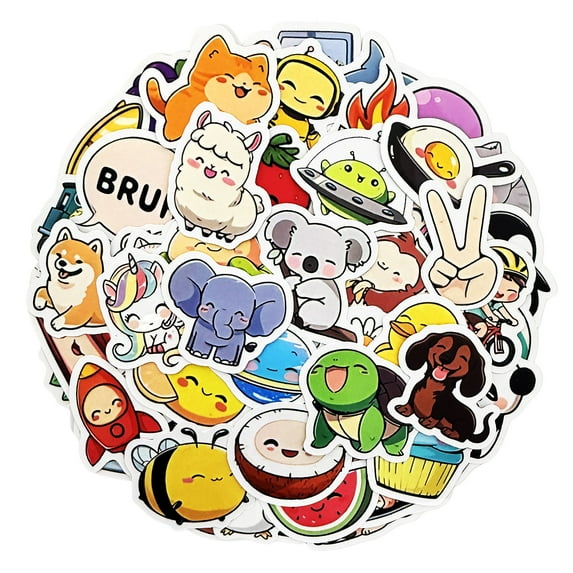 allydrew Waterproof Vinyl Stickers for Water Bottles, Laptop, Phones, Skateboards, Decals for Teens, 108pcs, Cute Stuff