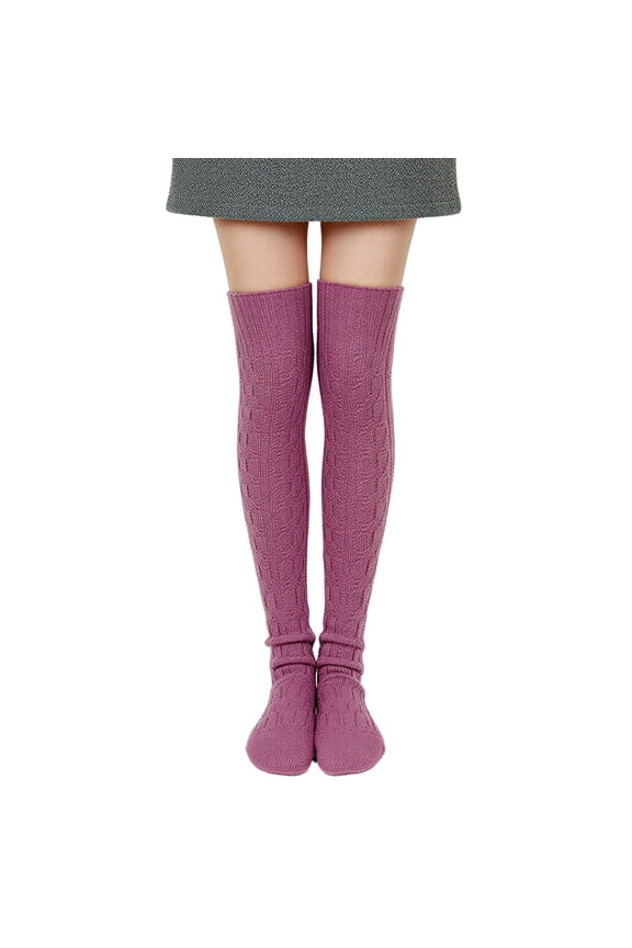 Winter Warm Over the Knee Thigh High Long Boot Socks, Orchid
