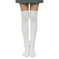 thumbnail image 1 of allydrew Winter Warm Over the Knee Thigh High Long Boot Socks, White, 1 of 4