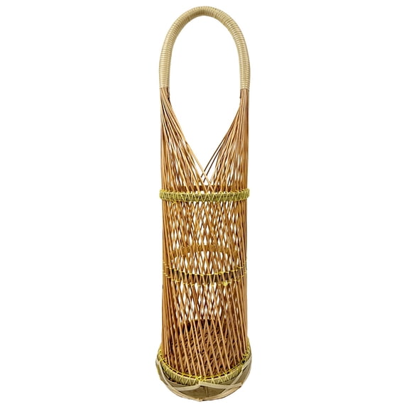 allydrew Woven Wicker Rattan Bamboo Wine Bottle Basket Carrier, Wine Holder