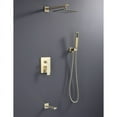 thumbnail image 1 of alma vanity Alam Empolo 8" Wall mount Rain Shower Set Gold Brushed, 1 of 5