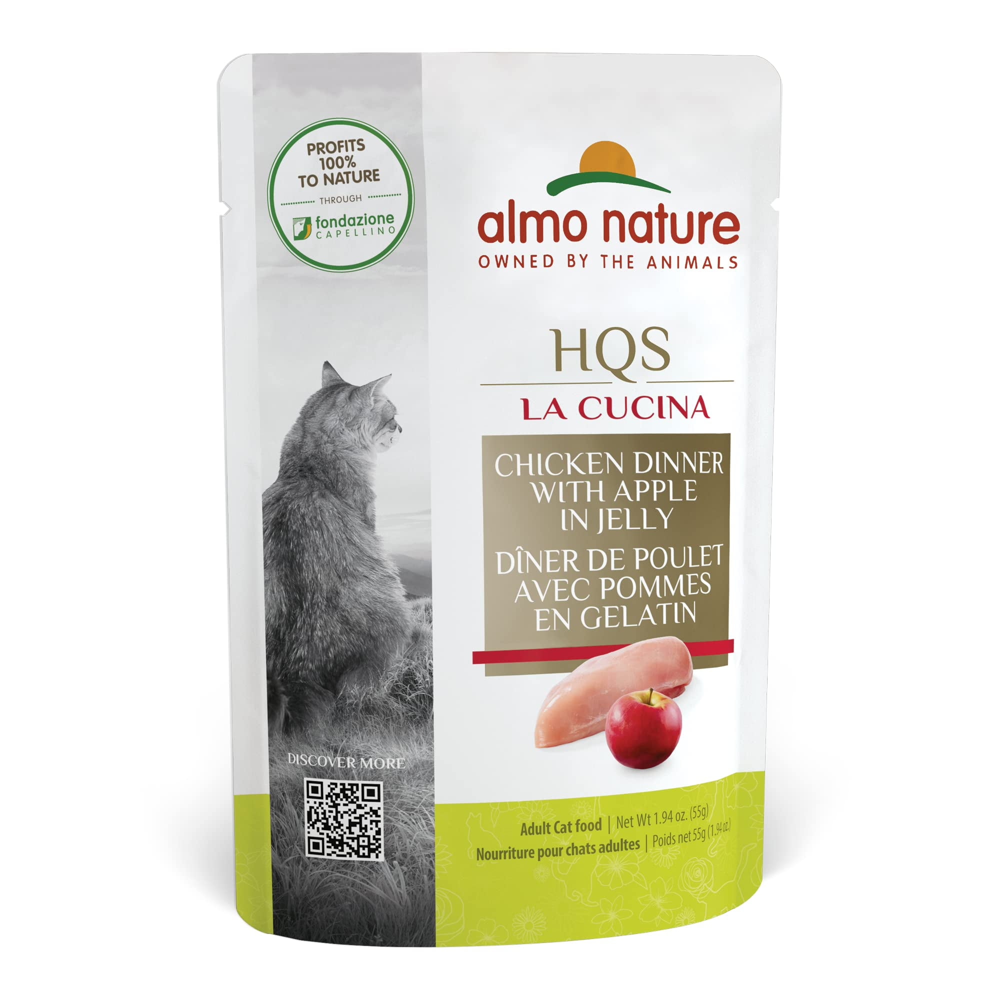 Almo Nature HQS La Cucina Cat Grain Free Chicken with Apple In Jelly Wet Cat Food Almo Nature HQS La Cucina Cat Grain Free Chicken with Apple In Jelly Wet Cat Food