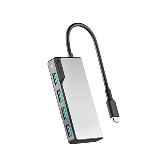 alogic usb-c fusion swift hub, 4-in-1 type c adapter, usb a 3.0 data rate of 5gbps, compatible with macbook pro/air and ipad pro/air