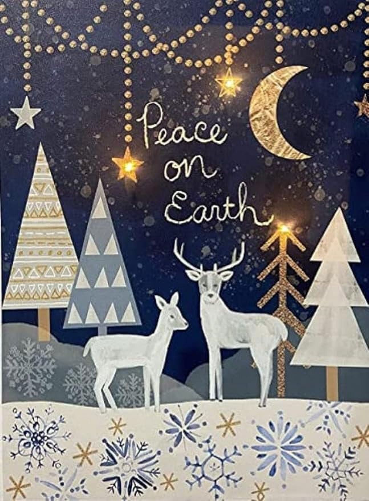 alottagifts Peace On Earth Christmas Canvas Wall Art Print 12" x 16