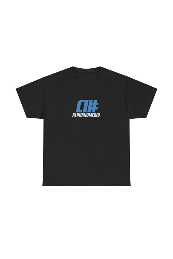 alphanumeric skateboards a# 1998 Vintage Logo Blue Classic Skate TShirt Print - Black / M