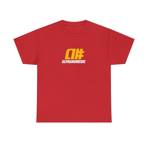 alphanumeric skateboards a# 1998 Vintage Logo Yellow Classic Skate TShirt Print - Red / L