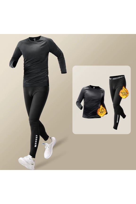 Men'S Fitness Set 2pcs, Elastic Quick-Dry Training Print Long Sleeve And Pants, Sports Athletic Gym Running Tights, Basketball Compression Suit, Night Hiking Riding Casual Workout Tracksuit