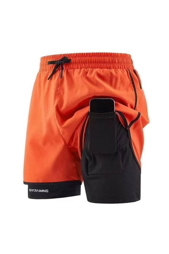 Men's 2 in 1 Workout Shorts Fashion Cow Print, Quick Dry Gym Training Athletic Shorts with Liner, Swimming Trunk Board Shorts Water Sports Shorts, Breathable Amphibious Run Compression Shor