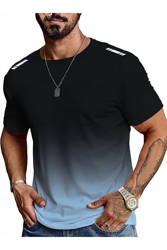 Men's Compression T-Shirt, Moisture Wicking Breathable Short Sleeve Tee for Gym Fitness Workout, High Elastic Athletic Tights Top, Dry Fit Sport Baselayer Rash Guard Running Undershirt