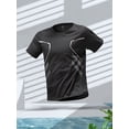 thumbnail image 1 of alpinario Men's Quick-Dry Athletic T-Shirt, Breathable Moisture-Wicking Short Sleeve Top with Loose Fit and Gradient Design, Lightweight Round Neck Gym Casual Running Basketball Training Shirt 1pc, 1 of 8